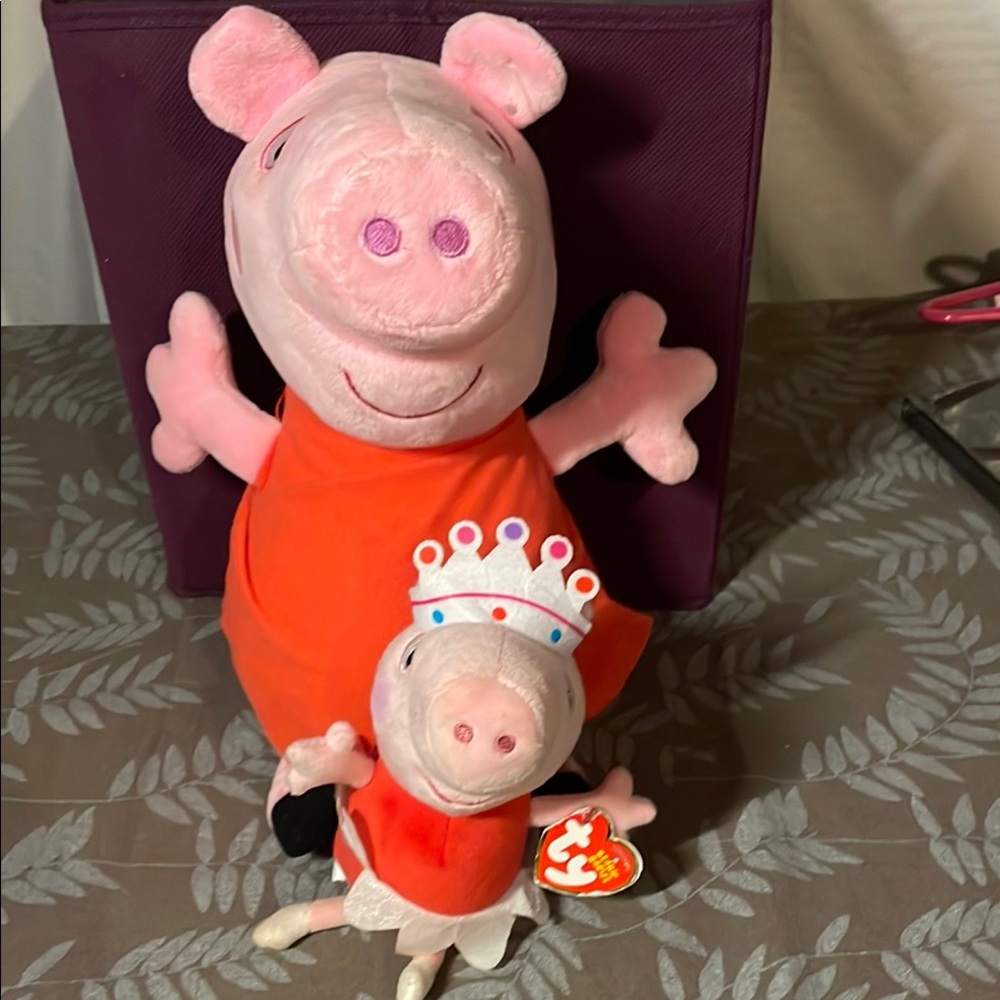 Peppa Pig Plush Toy Set - Pink and Orange